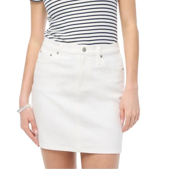 J. Crew White Denim Jean Mini Skirt size 30 NWT - Picture 1 of 8
